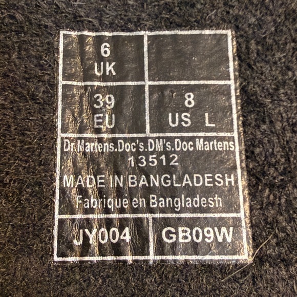 Dr. Martens 1460 Black Leather 8-Eye Yellow Stitch Combat Boots Women’s 8 /EU 39 - Picture 8 of 10